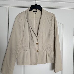 J Crew Corduroy Women's Cream Blazer size 14